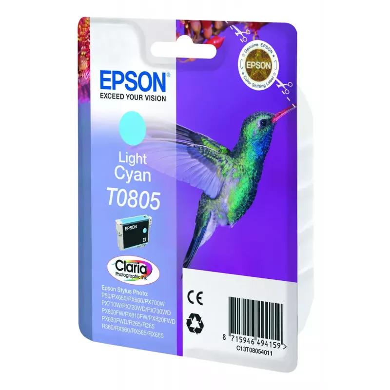 Epson Hummingbird Einzelpackung Hellcyan T0805 Claria Fototinte