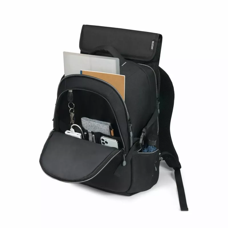 DICOTA Eco- 14-15.6in Notebook Backpack - Schwarz / 600d recyceltes PET