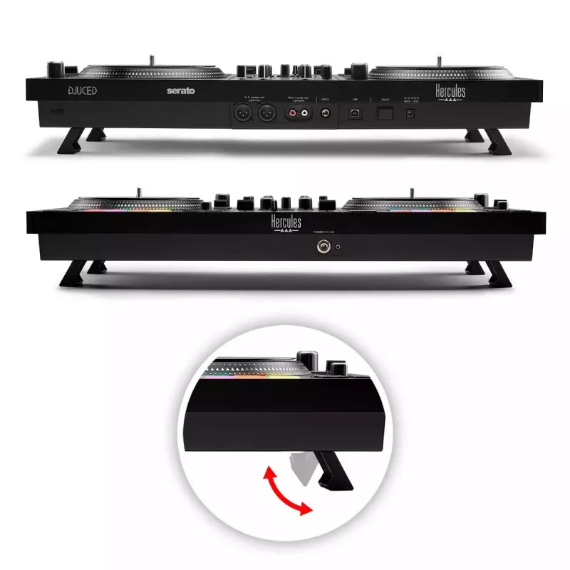 Hercules INPULSE T7 Schwarz DJ-Controller – 3,5 mm/6,35 mm Kopfhörer, USB-Kabel, 652×350×90 mm