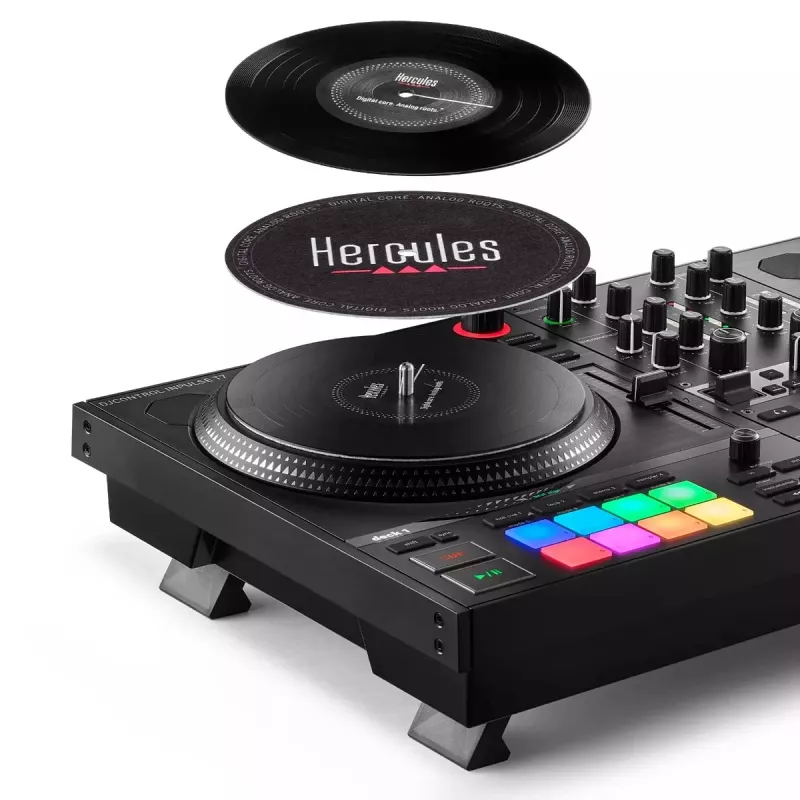 Hercules INPULSE T7 Schwarz DJ-Controller – 3,5 mm/6,35 mm Kopfhörer, USB-Kabel, 652×350×90 mm