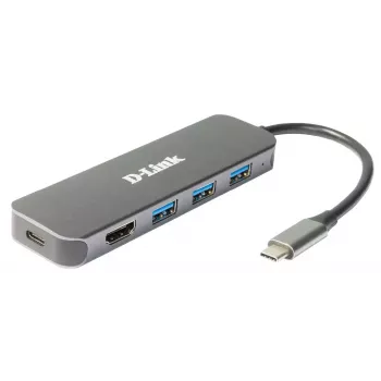 D-Link 5-in-1 USB-C Hub mit HDMI/Power Delivery