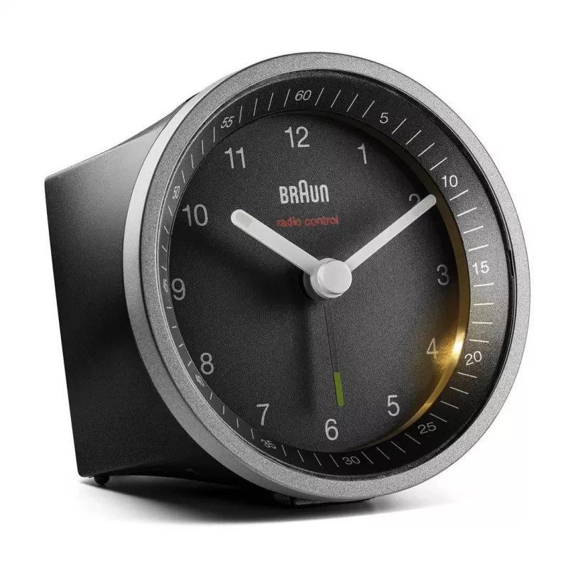 Braun BC07SB-DCF Quarz-Wecker Schwarz, Silber