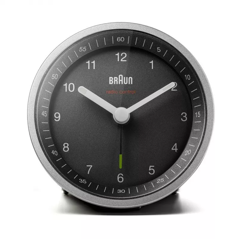 Braun BC07SB-DCF Quarz-Wecker Schwarz, Silber