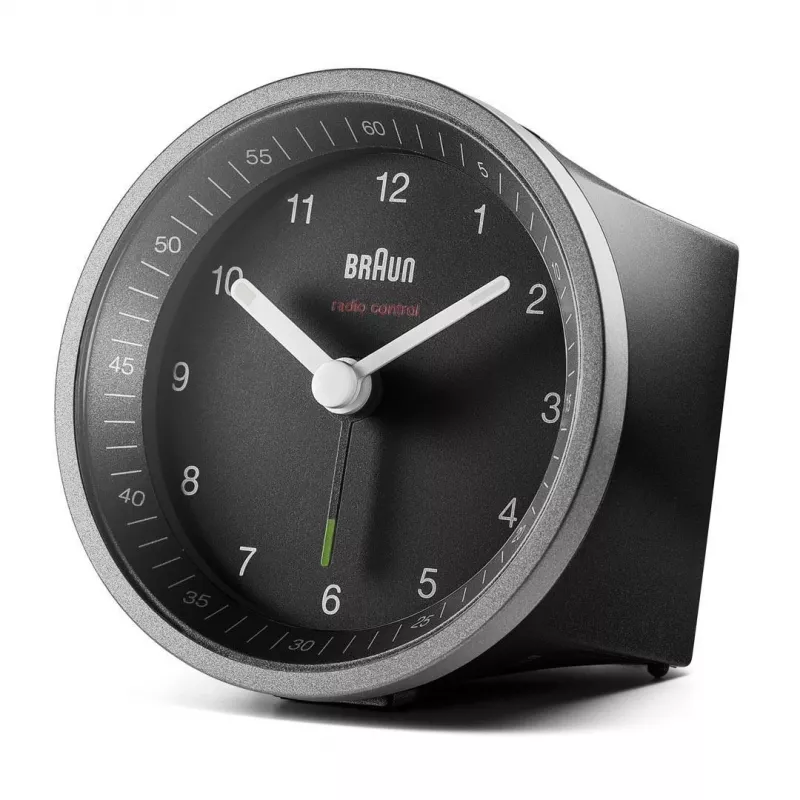 Braun BC07SB-DCF Quarz-Wecker Schwarz, Silber