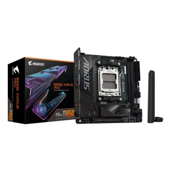 GIGABYTE B850I AORUS PRO Mainboard - AMD Ryzen 9000 Series CPUs, 8+2+1 Phasen Digital VRM, bis zu 8400MHz DDR5 (OC), 1xPCIe 5.0 + 1xPCIe 4.0 M.2, 2.5LAN, WIFI 7, USB 3.2 Gen 2