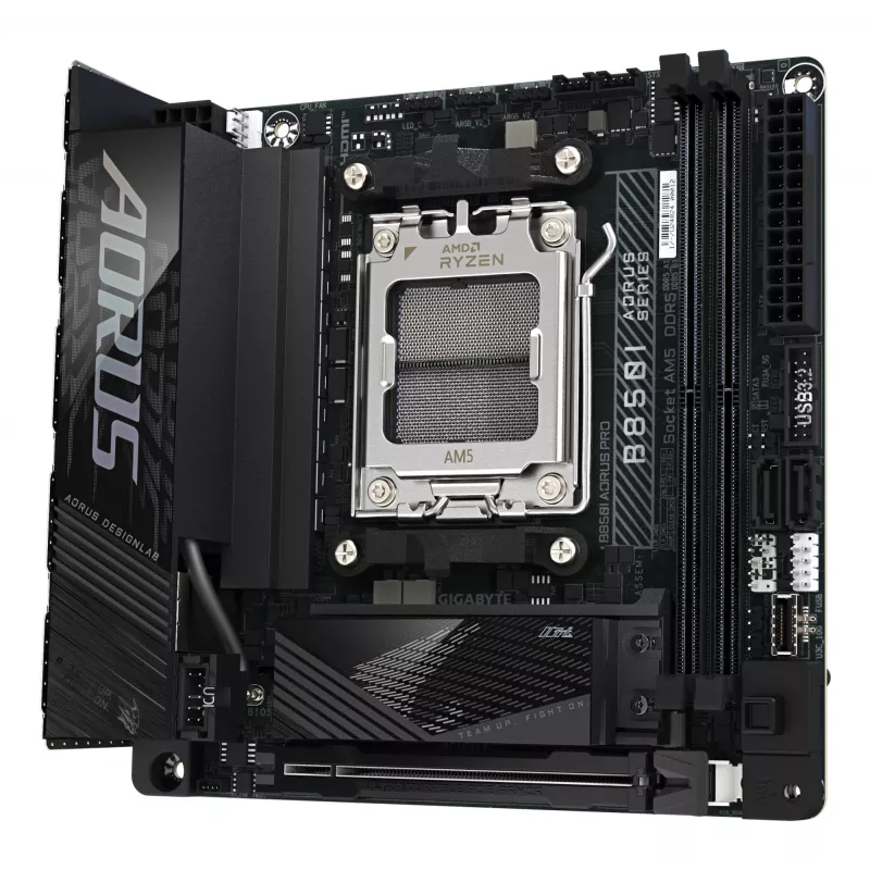 GIGABYTE B850I AORUS PRO Mainboard - AMD Ryzen 9000 Series CPUs, 8+2+1 Phasen Digital VRM, bis zu 8400MHz DDR5 (OC), 1xPCIe 5.0 + 1xPCIe 4.0 M.2, 2.5LAN, WIFI 7, USB 3.2 Gen 2