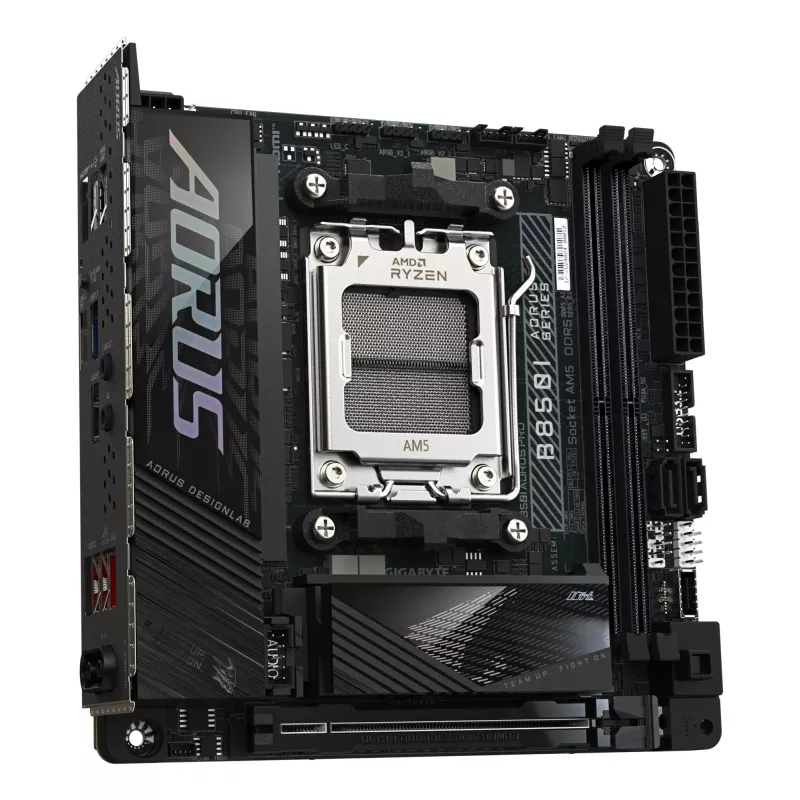 GIGABYTE B850I AORUS PRO Mainboard - AMD Ryzen 9000 Series CPUs, 8+2+1 Phasen Digital VRM, bis zu 8400MHz DDR5 (OC), 1xPCIe 5.0 + 1xPCIe 4.0 M.2, 2.5LAN, WIFI 7, USB 3.2 Gen 2