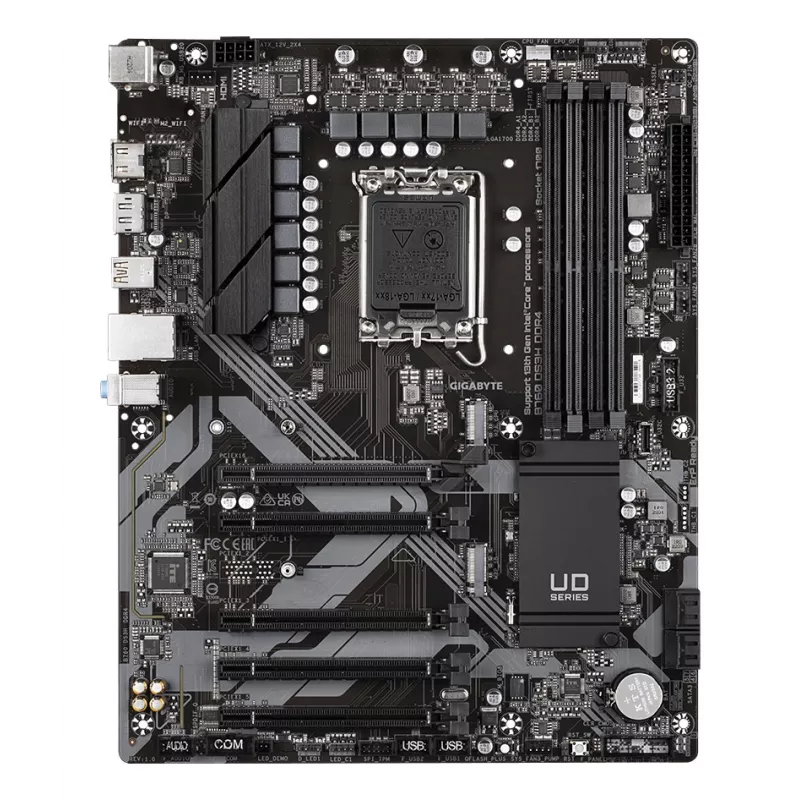 GIGABYTE B760 DS3H DDR4 Motherboard - Unterstützt Intel Core 14th CPUs, 18+2+1 Phasen Digital VRM, bis zu 5333 MHz DDR4 (OC), 2x PCIe 4.0 M.2, GbE LAN, USB 3.2 Gen 2