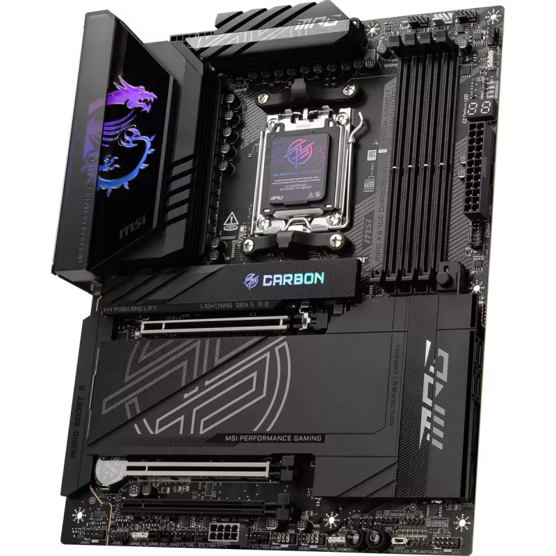 Motherboard MSI MPG X870E CARBON WIFI — AMD X870E, Sockel AM5, ATX, DDR5 bis zu 256 GB, Wi‑Fi 7