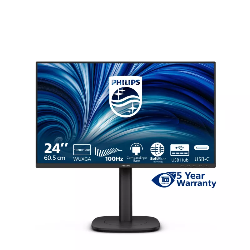 Philips 3000 series 24B2N3200D/00 Computer Monitor 61,2 cm (24,1 Zoll) 1920 x 1200 Pixel WUXGA LCD Schwarz