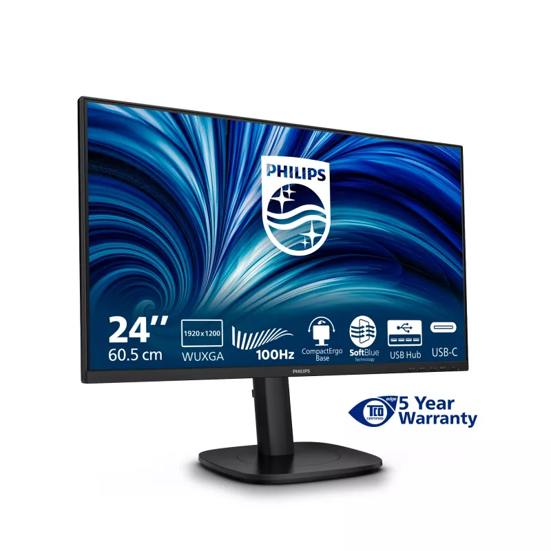 Philips 3000 series 24B2N3200D/00 Computer Monitor 61,2 cm (24,1 Zoll) 1920 x 1200 Pixel WUXGA LCD Schwarz