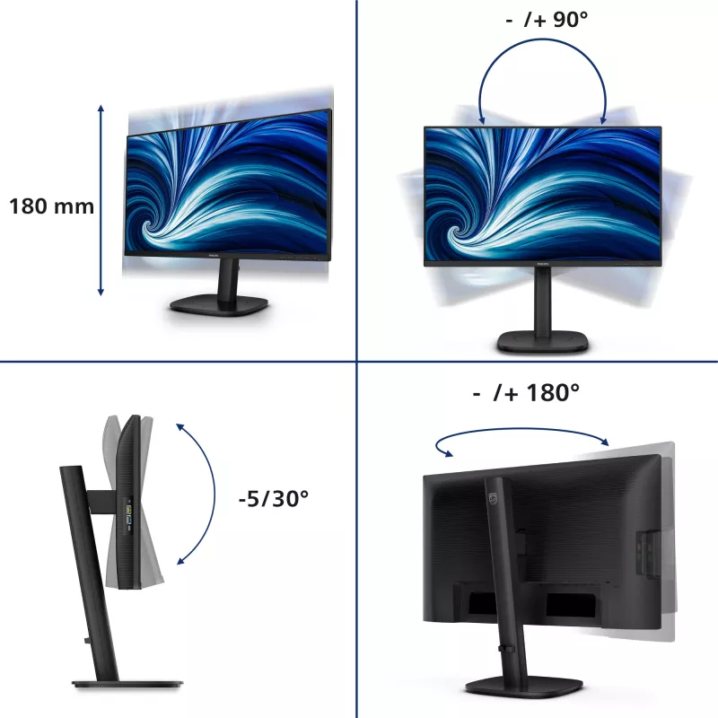 Philips 3000 series 24B2N3200D/00 Computer Monitor 61,2 cm (24,1 Zoll) 1920 x 1200 Pixel WUXGA LCD Schwarz
