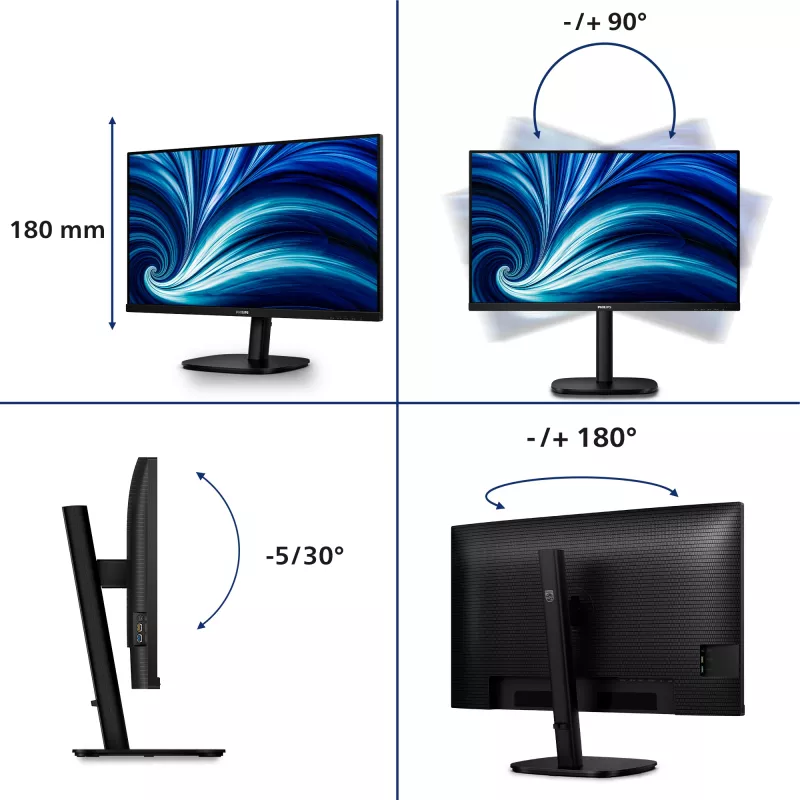 Philips 32B2U3601/00 Computermonitor 80 cm (31,5 Zoll) 2560 x 1440 Pixel Quad HD LCD Schwarz