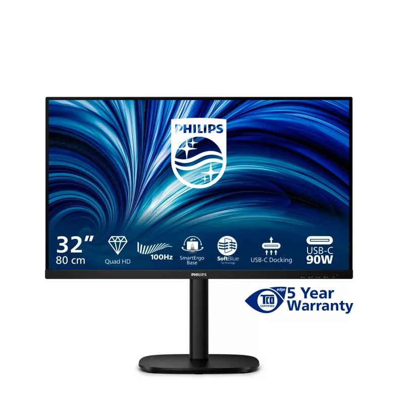 Philips 32B2U3601/00 Computermonitor 80 cm (31,5 Zoll) 2560 x 1440 Pixel Quad HD LCD Schwarz