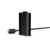 Ladekit Microsoft Xbox One Play & Charge Kit – wiederaufladbarer kabelgebundener Akku mit USB Type-C, schwarz, matt