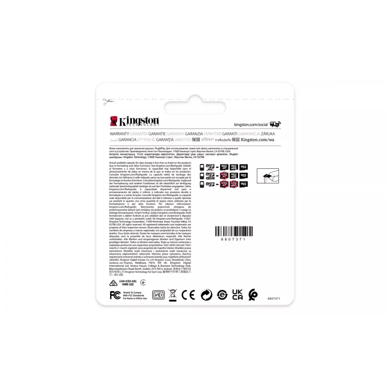 Kingston Technology 8GB microSDHC Industrial C10 A1 pSLC Card Einzelpackung w/o Adapter