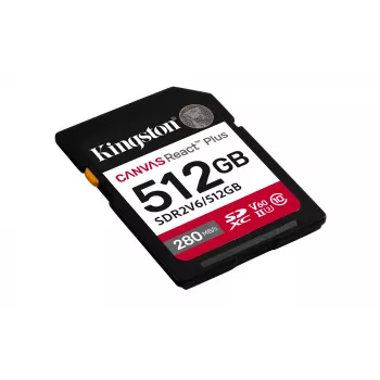 Kingston Technology 512GB Canvas React Plus SDXC UHS-II 280R/150W U3 V60 für Full HD/4K