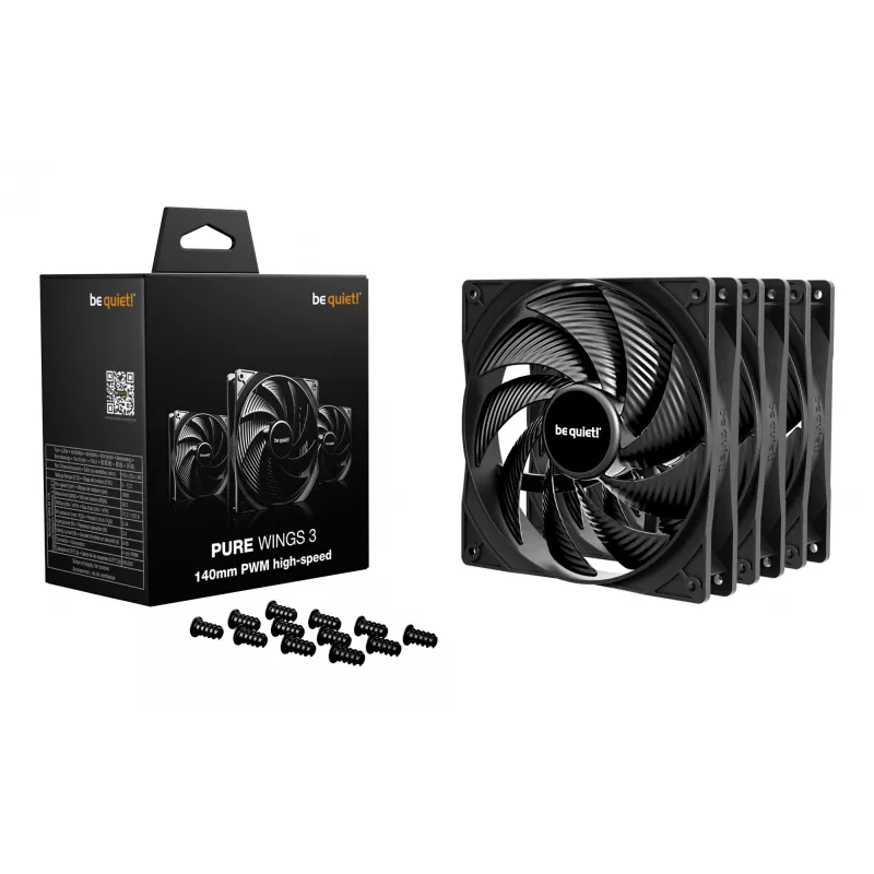 be quiet! Pure Wings 3 140mm | PWM high-speed Triple Pack Computergehäuselüfter 14 cm Schwarz 3 Stück