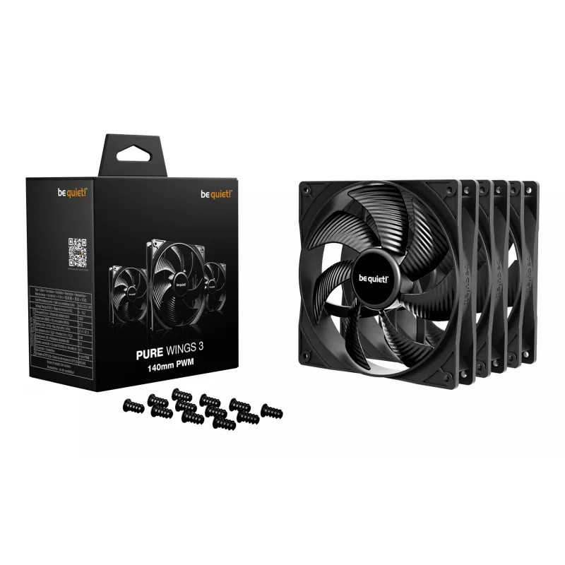 be quiet! Pure Wings 3 140mm | PWM Triple Pack Computer-Gehäuselüfter 14 cm Schwarz 3 Stück