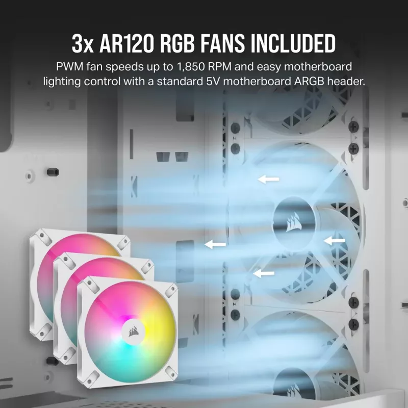 CORSAIR Mid-Tower PC-Gehäuse - 3000d RGB Airflow - Weiß