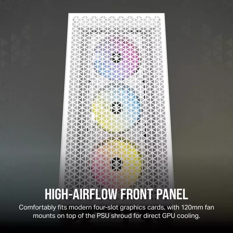 CORSAIR Mid-Tower PC-Gehäuse - 3000d RGB Airflow - Weiß