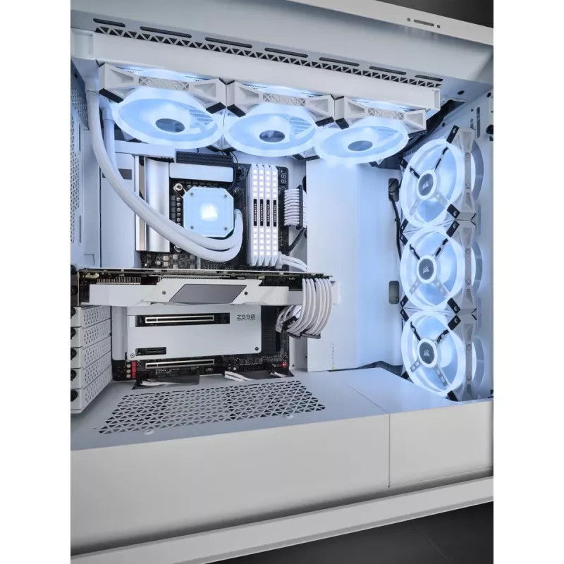 CORSAIR Mid-Tower Smart Case - iCUE 5000X - RGB QL Edition Tempered Glass True - Weiß
