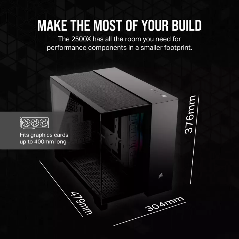 CORSAIR Pc Case - Icue Link 2500x RGB Micro ATX Dual Chamber Schwarz