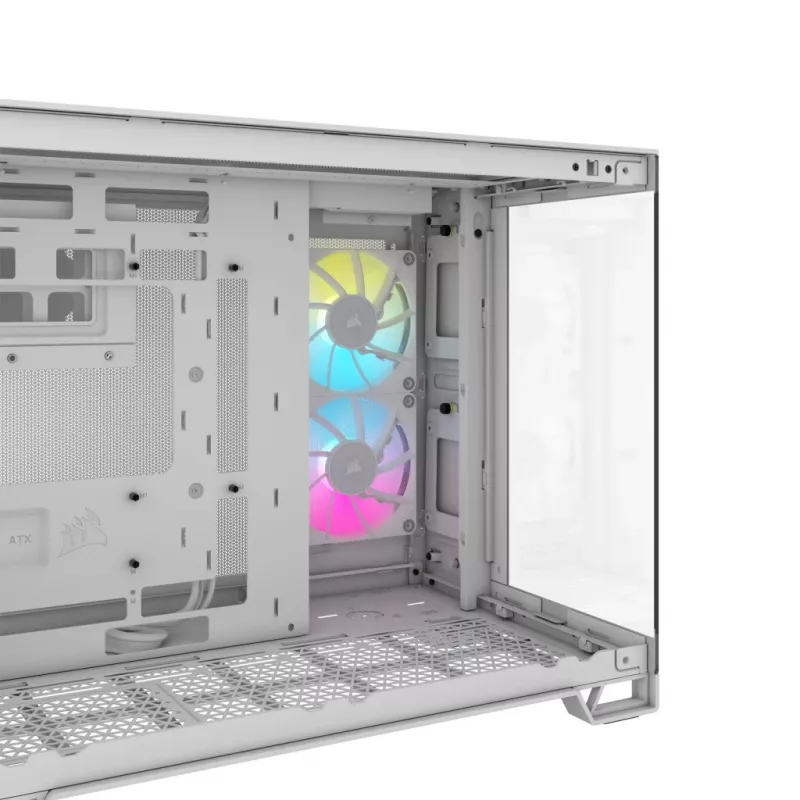CORSAIR PC-Gehäuse – iCUE LINK 2500X RGB Micro-ATX Dual-Chamber Weiß