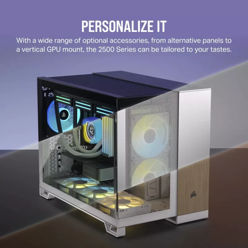 CORSAIR PC-Gehäuse – iCUE LINK 2500X RGB Micro-ATX Dual-Chamber Weiß