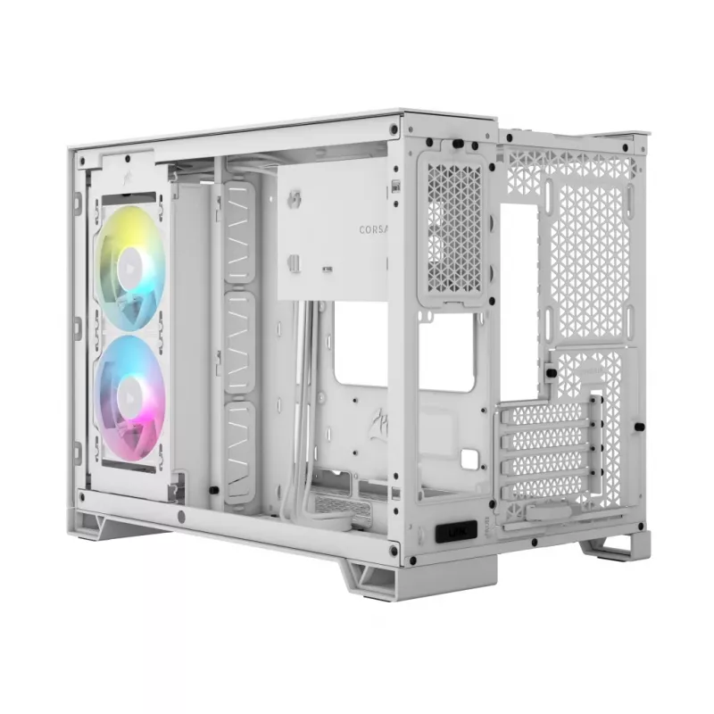 CORSAIR PC-Gehäuse – iCUE LINK 2500X RGB Micro-ATX Dual-Chamber Weiß
