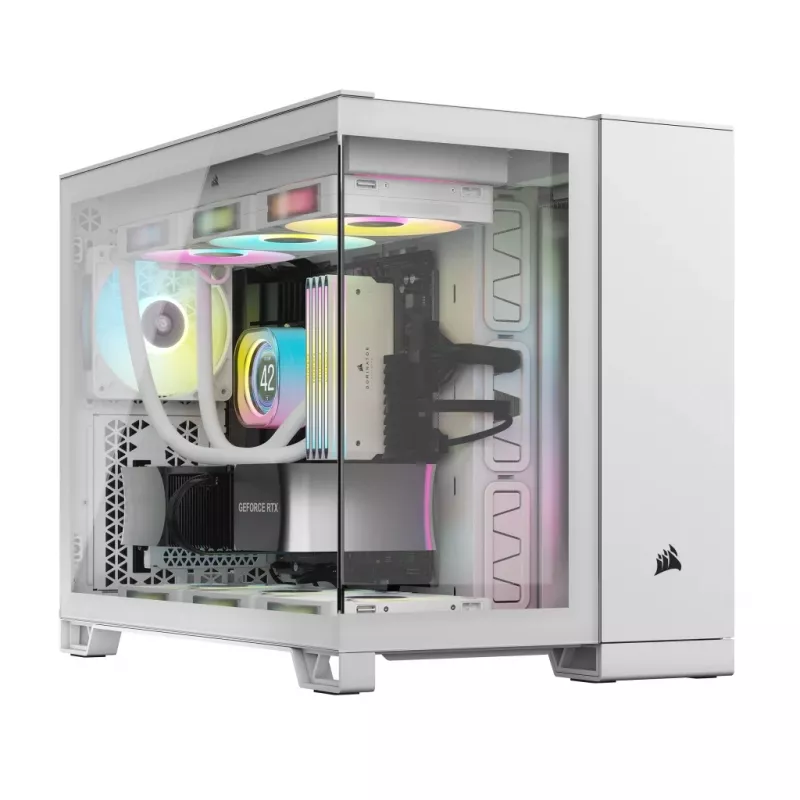 CORSAIR PC-Gehäuse – iCUE LINK 2500X RGB Micro-ATX Dual-Chamber Weiß