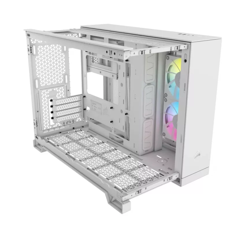 CORSAIR PC-Gehäuse – iCUE LINK 2500X RGB Micro-ATX Dual-Chamber Weiß