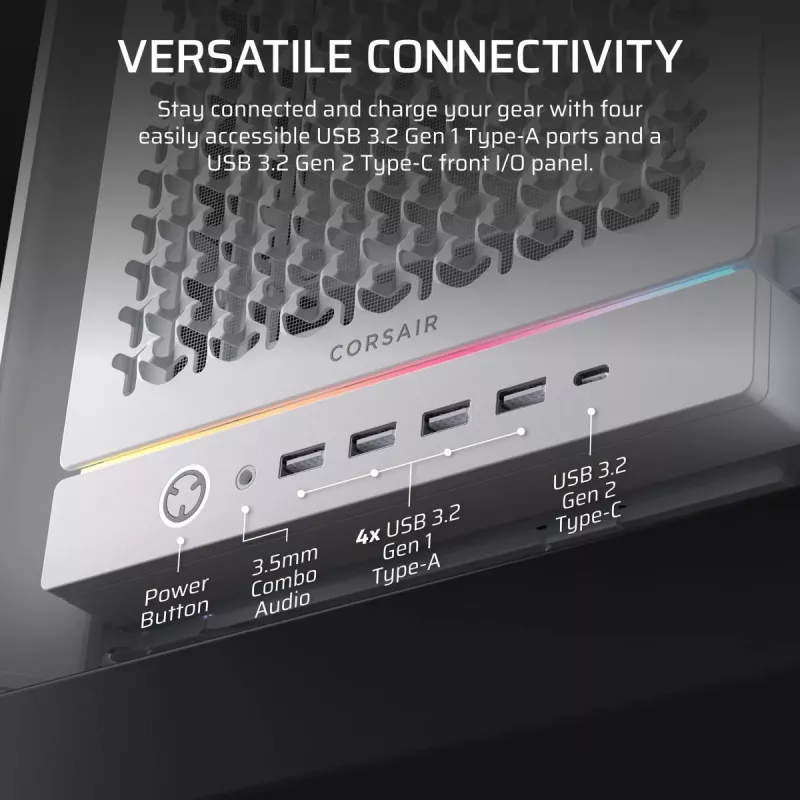 CORSAIR PC-Gehäuse - Frame 5000D RS High-Airflow Mid-Tower PC-Gehäuse - Weiß