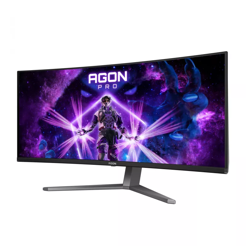 AOC AGON PRO AG346UCD Computer Monitor 86,4 cm (34 Zoll) 3440 x 1440 Pixel Wide Quad HD QD-OLED Schwarz, Grau