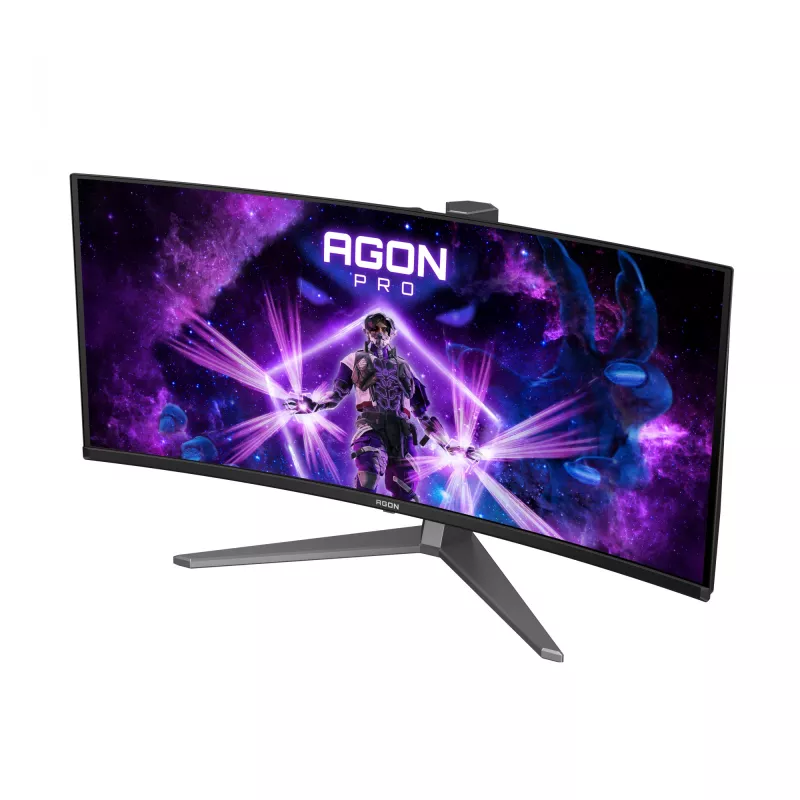 AOC AGON PRO AG346UCD Computer Monitor 86,4 cm (34 Zoll) 3440 x 1440 Pixel Wide Quad HD QD-OLED Schwarz, Grau