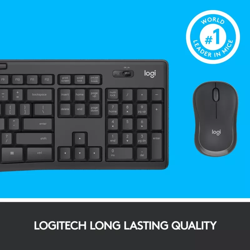 LOGITECH Mk295 Silent Wireless Combo Graphite Azerty Belgisch