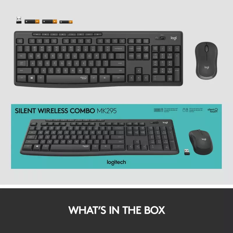 LOGITECH Mk295 Silent Wireless Combo Graphite Azerty Belgisch