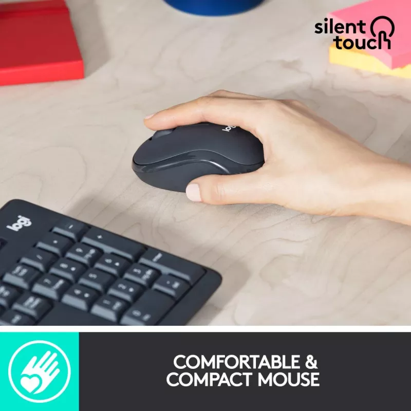 LOGITECH Mk295 Silent Wireless Combo Graphite Azerty Belgisch