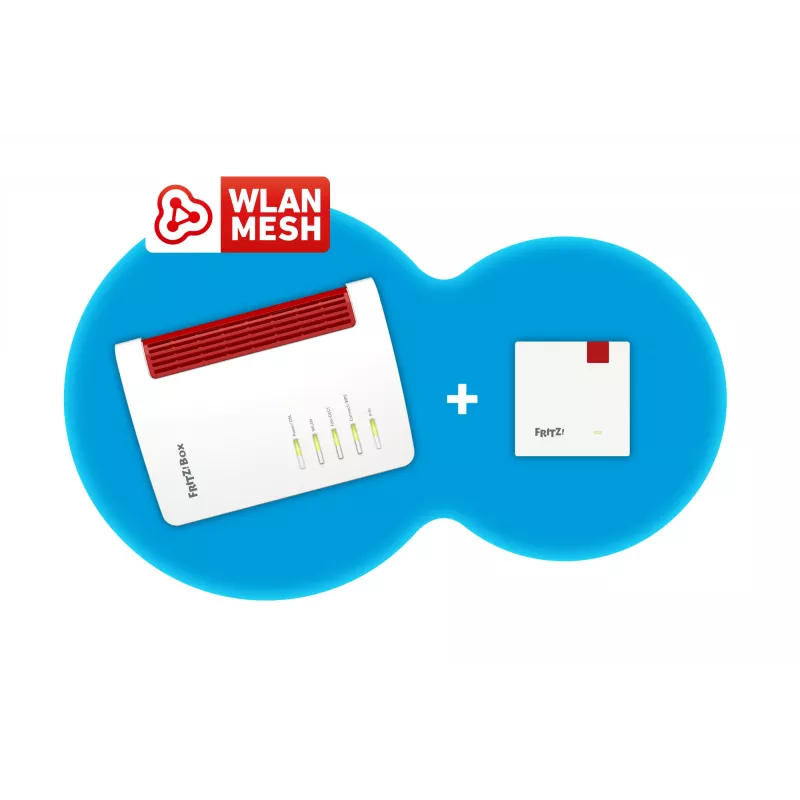Mesh Set 7530 AX + 1200 AX Dualband (2,4 GHz / 5 GHz) Wi-Fi 6 (802.11ax) Rot, Weiß 4 3G Intern