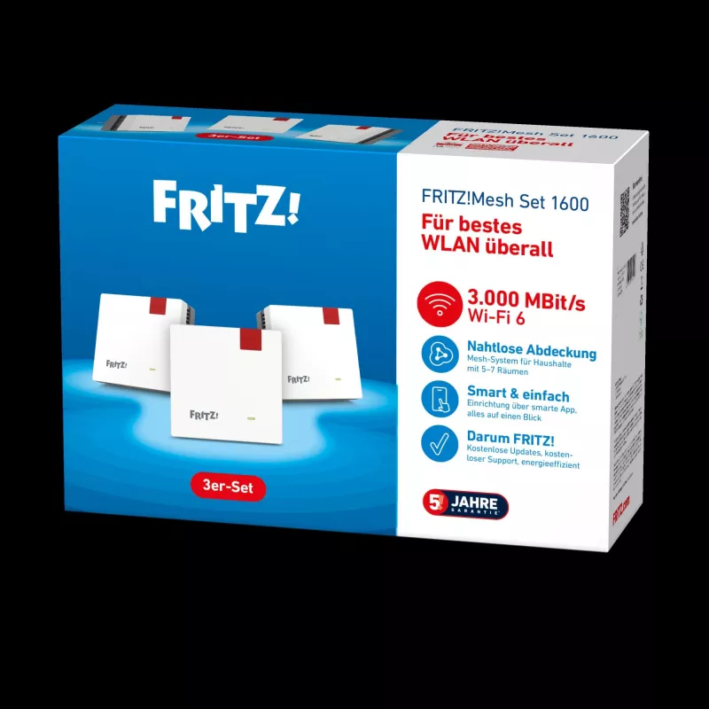 Mesh Set 1600 Dual-Band (2,4 GHz / 5 GHz) Wi-Fi 6 (802.11ax) Rot, Weiß 1 intern