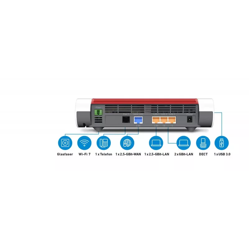 Box 5690 WLAN-Router 2,5 Gigabit Ethernet Dual-Band (2,4 GHz / 5 GHz) Rot, Weiß
