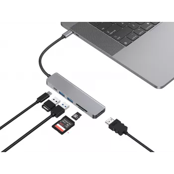 Conceptronic DONN02G Laptop-Dock/Port-Replikator USB 3.2 Gen 1 (3.1 Gen 1) Type-C Aluminium