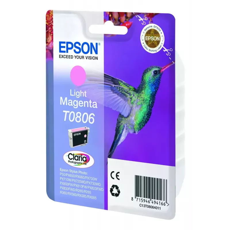Epson Hummingbird Einzelpackung Hellmagenta T0806 Claria Fototinte