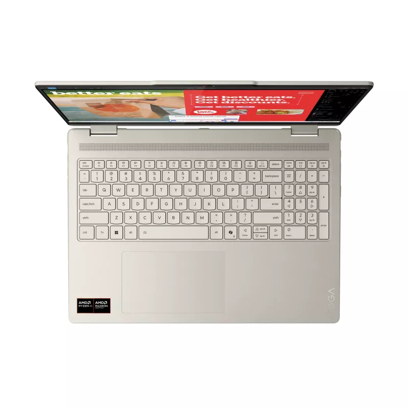 Lenovo Yoga 7 2-in-1 16AKP10 Copilot+ PC AMD Ryzen™ AI 7 350 Hybrid (2-in-1) 40,6 cm (16 Zoll) Touchscreen 2.8K 16 GB LPDDR5x-SDRAM 1 TB SSD Wi-Fi 7 (802.11be) Windows 11 Home German Grau