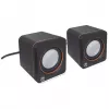 Manhattan 2600 Series Speaker System, Small Size, Big Sound, Two Speakers, Stereo, USB power, Output: 2x 3W, 3.5mm plug for sound, In-Line volume control, Kabel 0.9m, Schwarz, Three Year Warranty