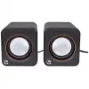 Manhattan 2600 Series Speaker System, Small Size, Big Sound, Two Speakers, Stereo, USB power, Output: 2x 3W, 3.5mm plug for sound, In-Line volume control, Kabel 0.9m, Schwarz, Three Year Warranty