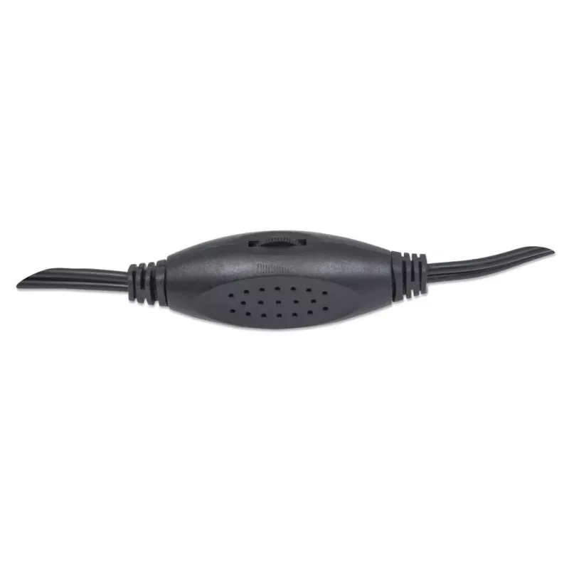 Manhattan 2600 Series Speaker System, Small Size, Big Sound, Two Speakers, Stereo, USB power, Output: 2x 3W, 3.5mm plug for sound, In-Line volume control, Kabel 0.9m, Schwarz, Three Year Warranty