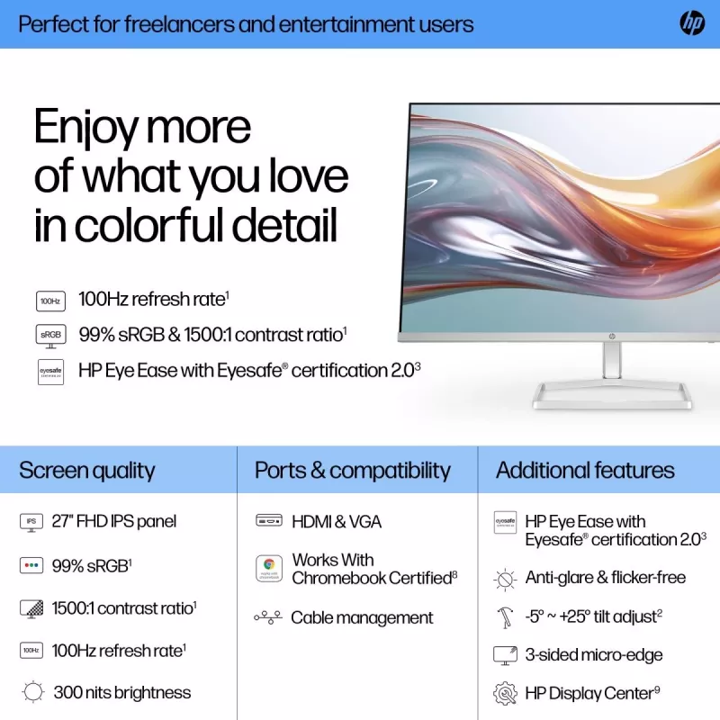 HP Desktop Monitor - Serie 5 527sw - 27 Zoll - 1920x1080 (FHD) - IPS