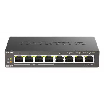 Unmanaged Switch D-Link DGS-1008P/E, L2, 8 Ports, PoE