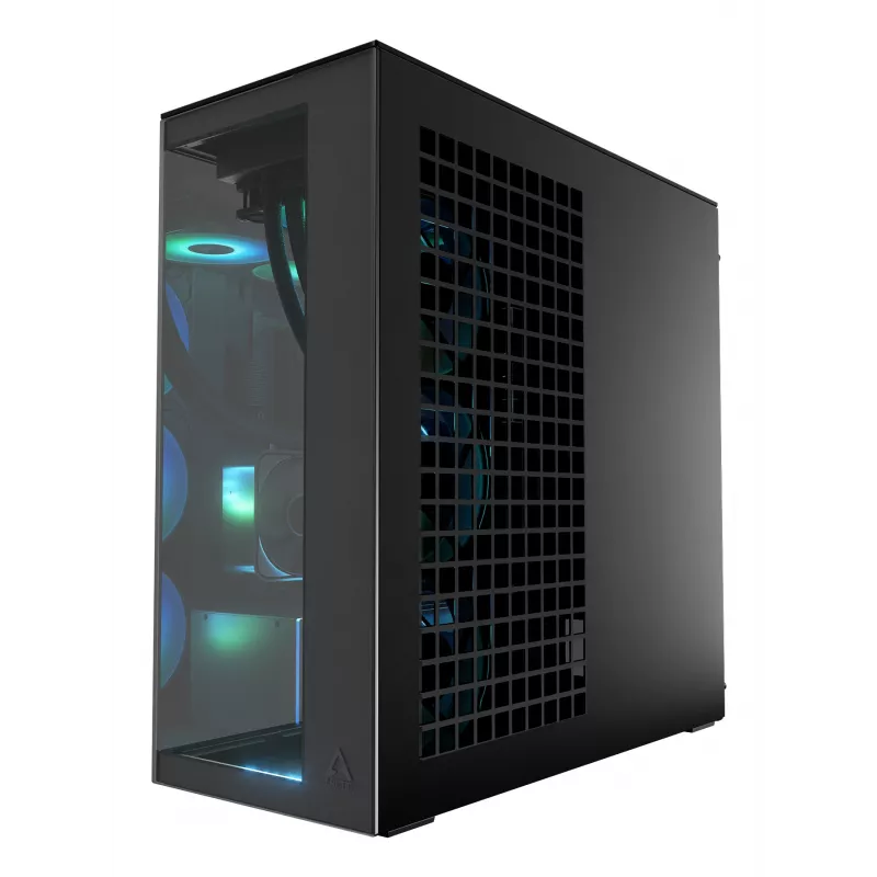 ARCTIC Xtender VG (Mirror Black) Premium E-ATX PC-Gehäuse mit vertikaler GPU-Halterung